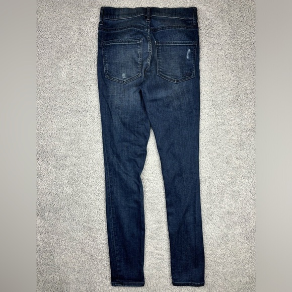Express Jeans Womens 4 Legging High Rise Stretch Dark Distressed Party Night Out - Picture 4 of 4